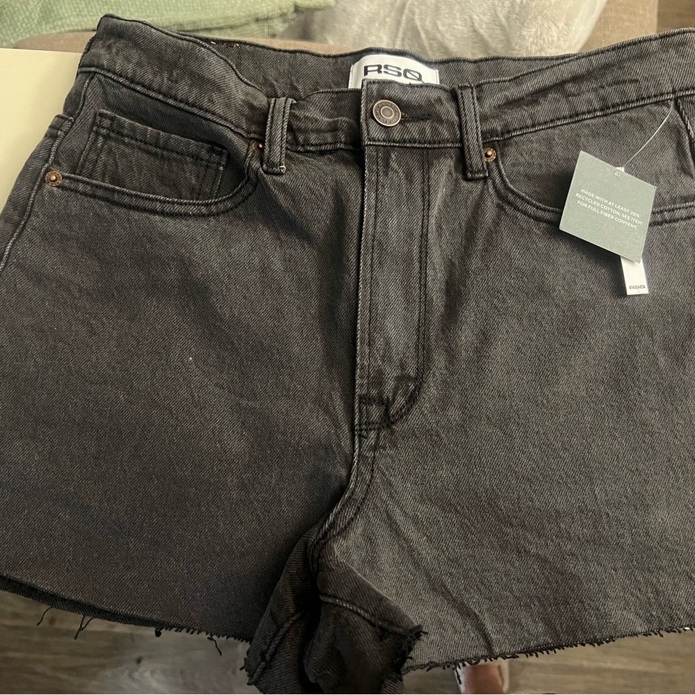 RSQ Black Jean Shorts Distressed Shortie